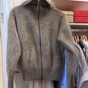 Cozy Gray Zip-Up Sweater